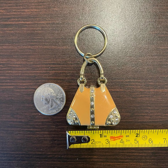 Nobrand Accessories Gold Toned Mustard Yellow Miniature Purse Key Chainkey Charmlocket